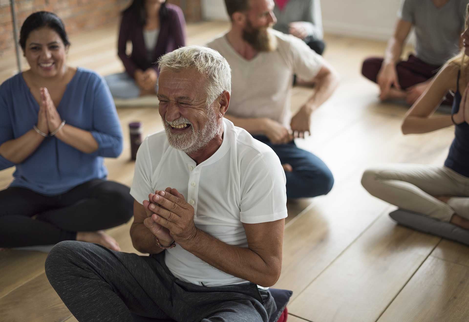 Laughter yoga practices for joy